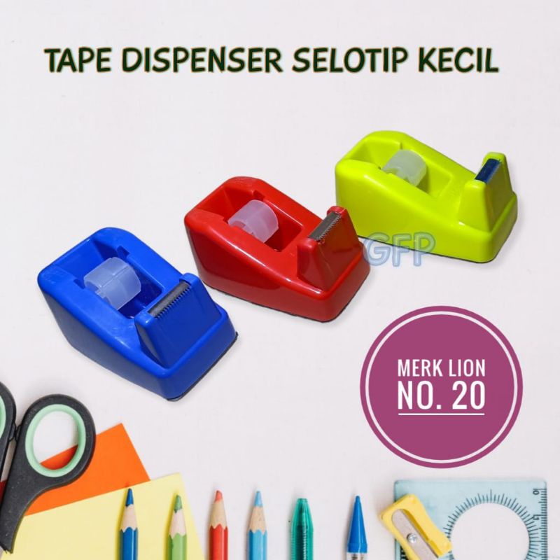 

Tape Dispenser Mini LION No 20 - Tape Cutter Pemotong Solasi Kecil Dispencer Selotip