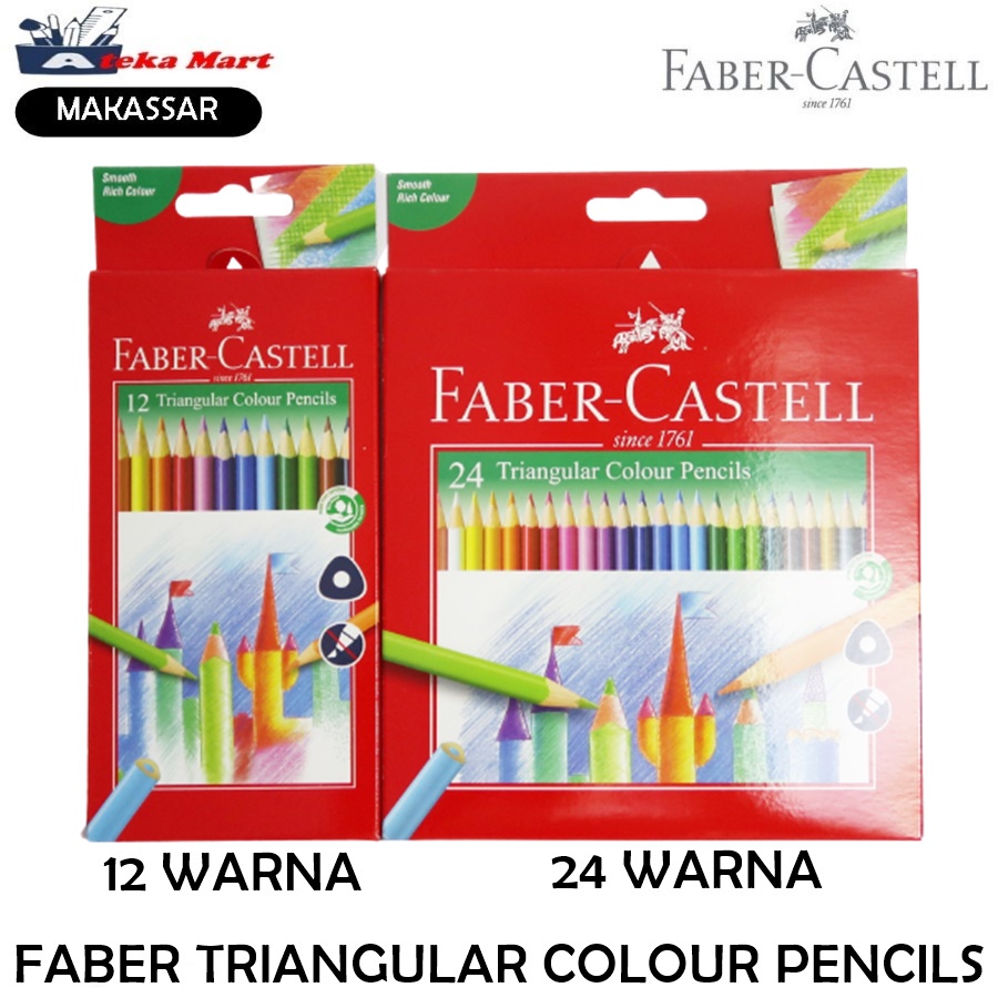 

[1PCS] FABER CASTELL TRIANGULAR COLOUR PENCILS 12 - 24 WARNA