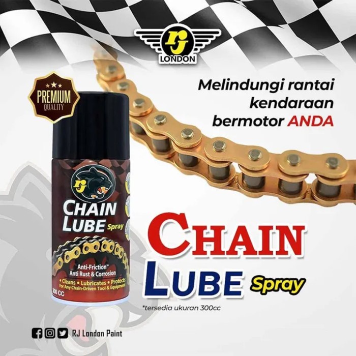 RJ London Chain Lube Spray 300 cc Panther Oli Pelumas Rantai Motor