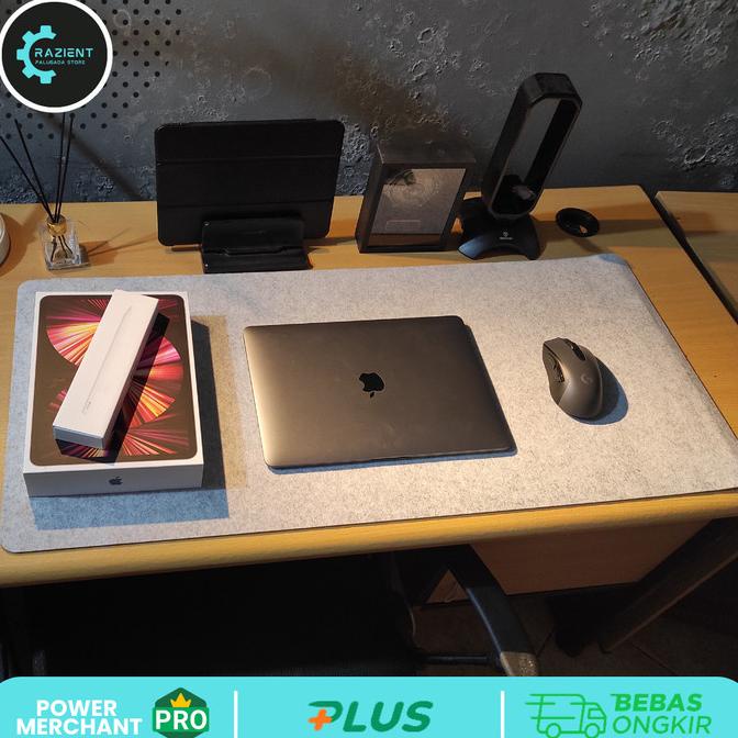 Alas Desk Mat Mousepad Bahan Serat Felt Anti Slip Gray Deskmat