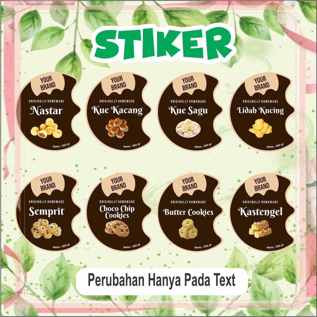 

CETAK STIKER KUE KERING LEBARAN COOKIES BULAT MAKANAN LABEL KEMASAN TOPLES KUE IDUL FITRI ISKSTORE