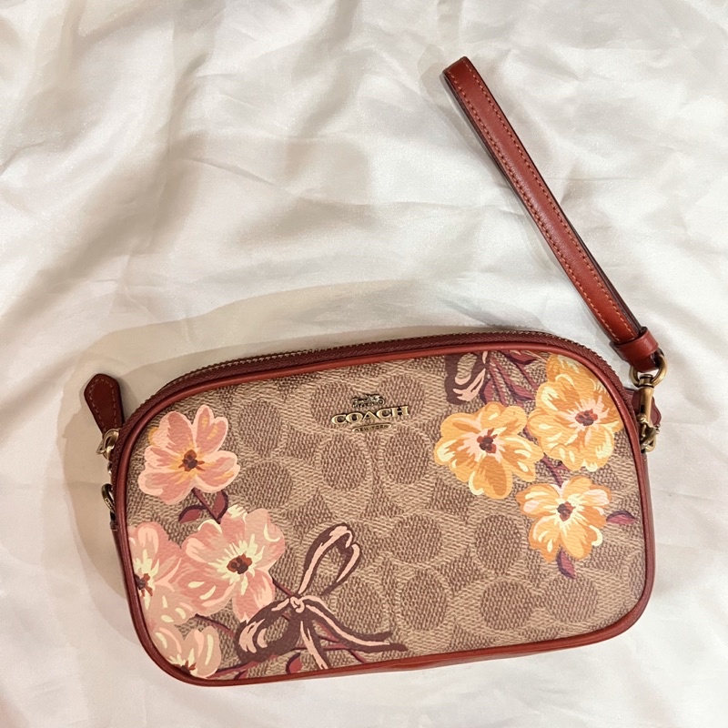 Coach Riley Signature Canvas Prairie Blossoms Crossbody Bag