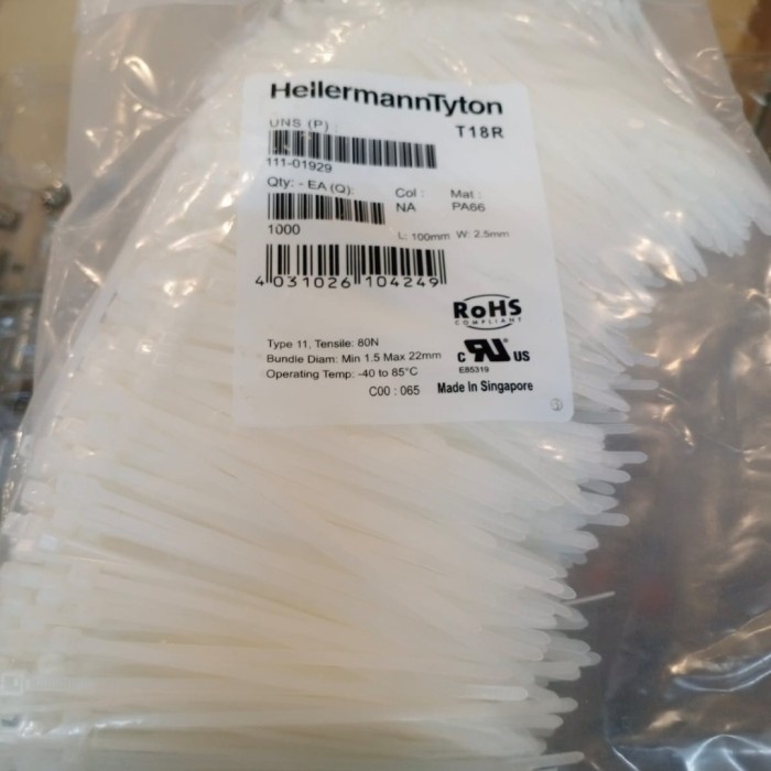 

Holder Kabel Ties 10Cm T18R Merk Hellermanntyton