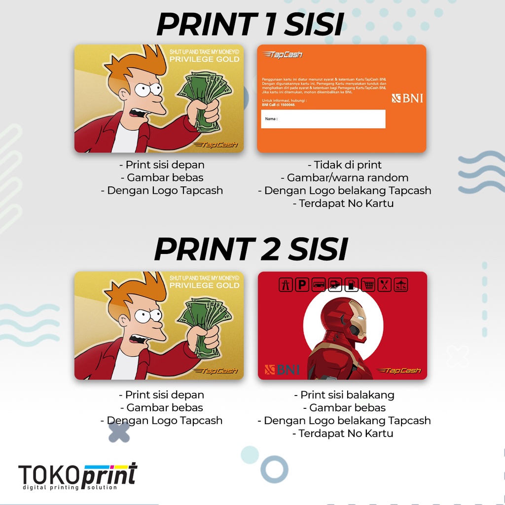 Custom ID CARD BUMN Terbaru Emoney Brizzi Tapcash Flazz Etoll atau perusahaan lainnya