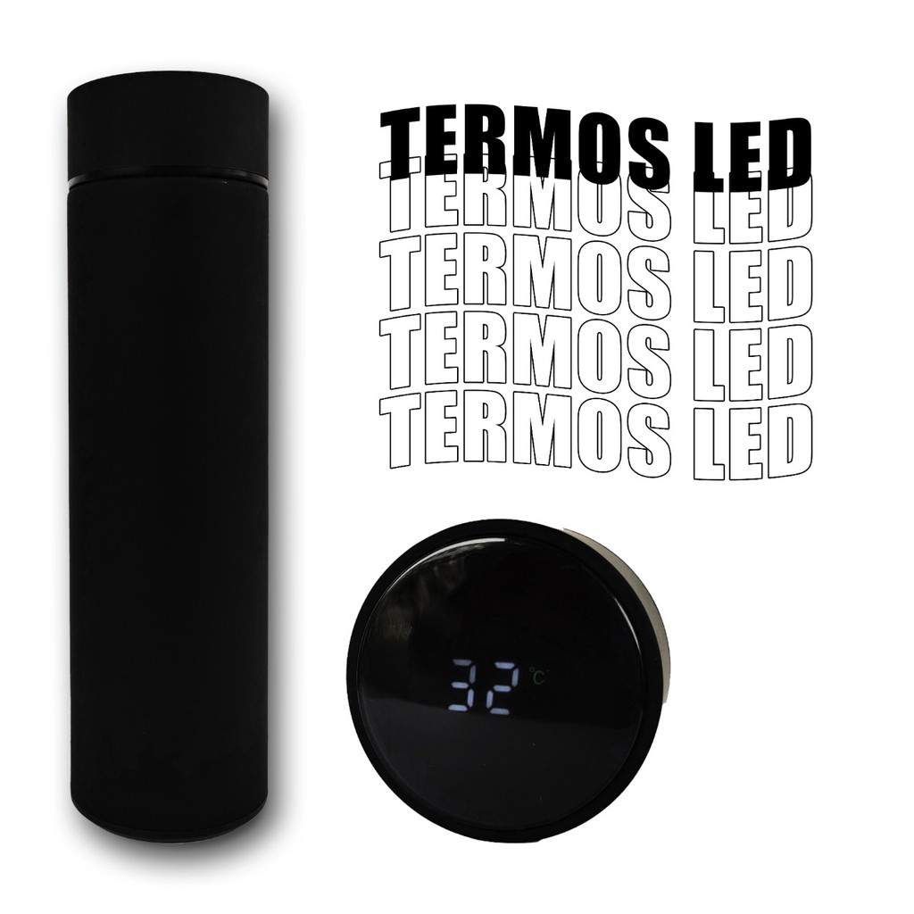 Termos Air Panas Led Display Suhu Temperatur Warna Doff Karet 500ml