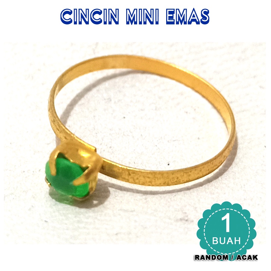Cincin kecil anak gem - satuan - acak - Cincin Mini Emas - Cincin anak gold