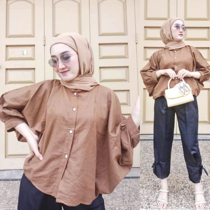 KEMEJA BATWING // BATWING BLOUSE OUTFIT LENGAN BALON / KEMEJA OVERSIZE