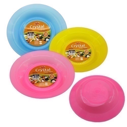 Piring Sambal Plastik Ukuran 1 LUSIN / Piring Kecil / Piring Plastik CRYSTAL KH Dm 06