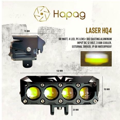 Lampu Tembak LED LASER SQL 4 MATA HAPAG 60 watt mini projie proji HQ4