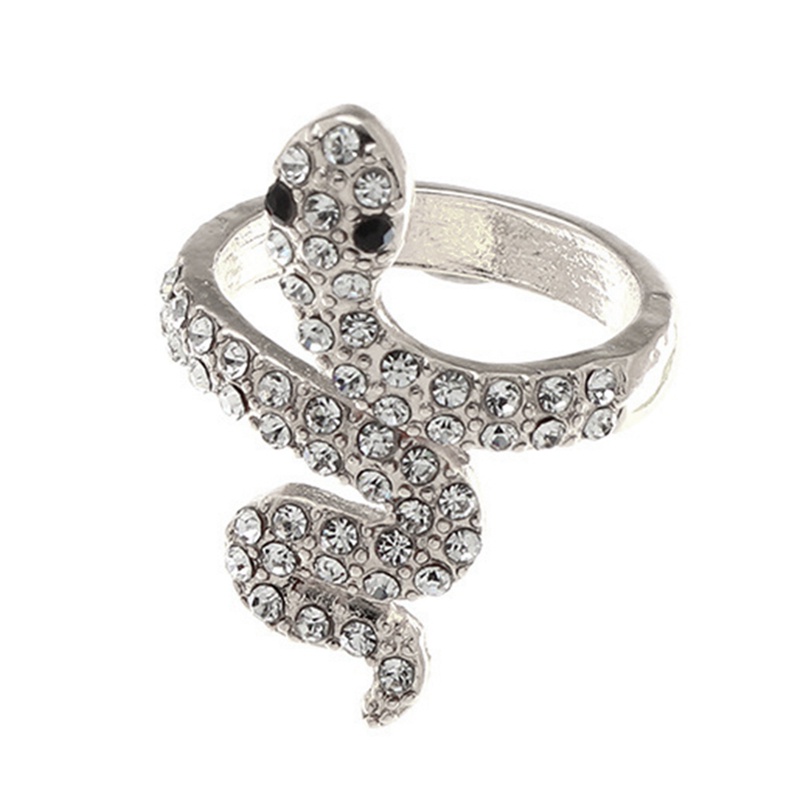 Fashion Ular Multilayer Cincin Untuk Wanita Emas Tembaga Zirkon Punk Rock Adjustable Ring Vintage Perhiasan Hewan Grosir Hadiah
