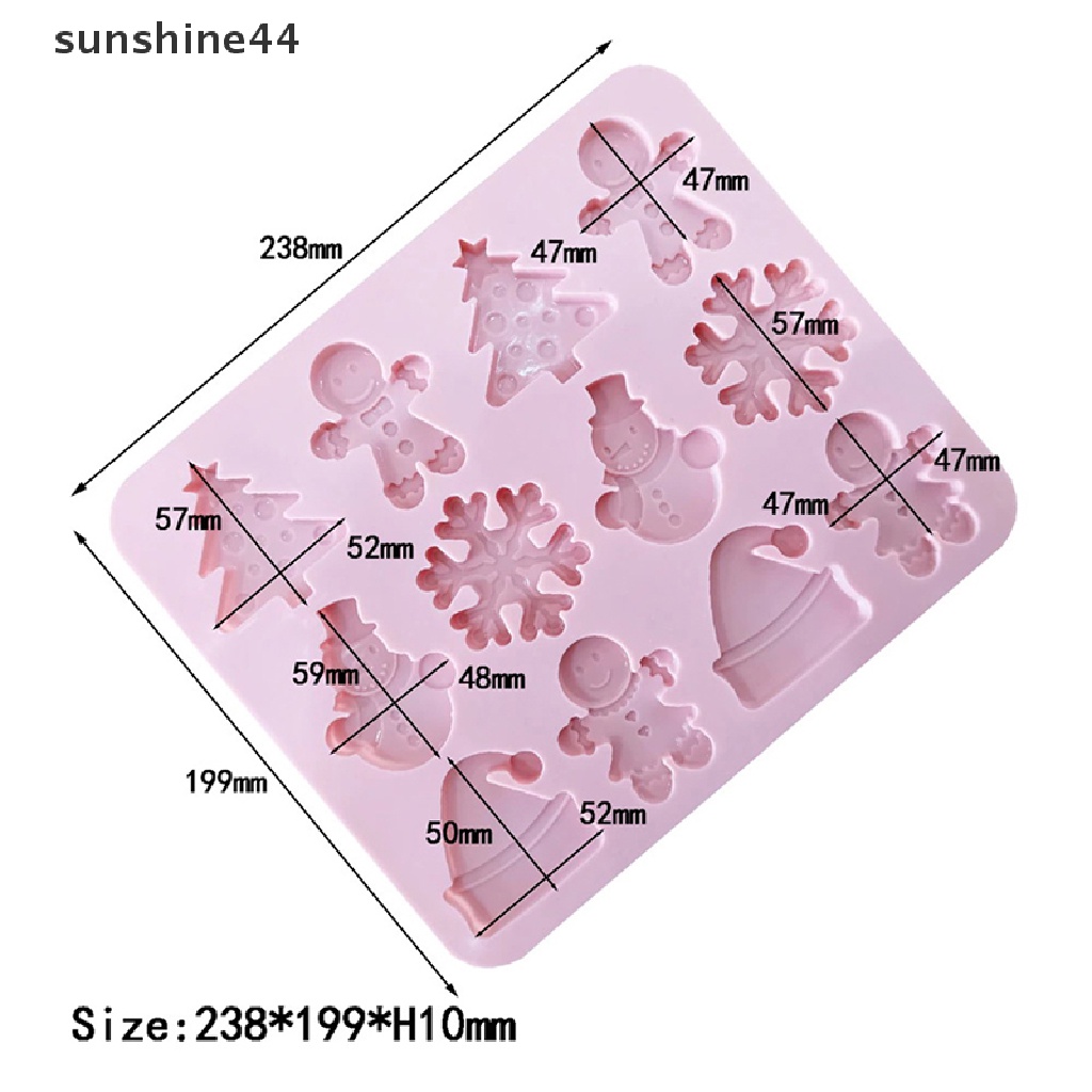 Sunshine 12rongga Natal Snowman Cetakan Silikon Cetakan Kue Coklat Baking Tools.