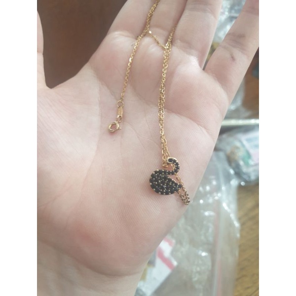 kalung italy emas asli white swan angsa putih 375 8k 42 cm