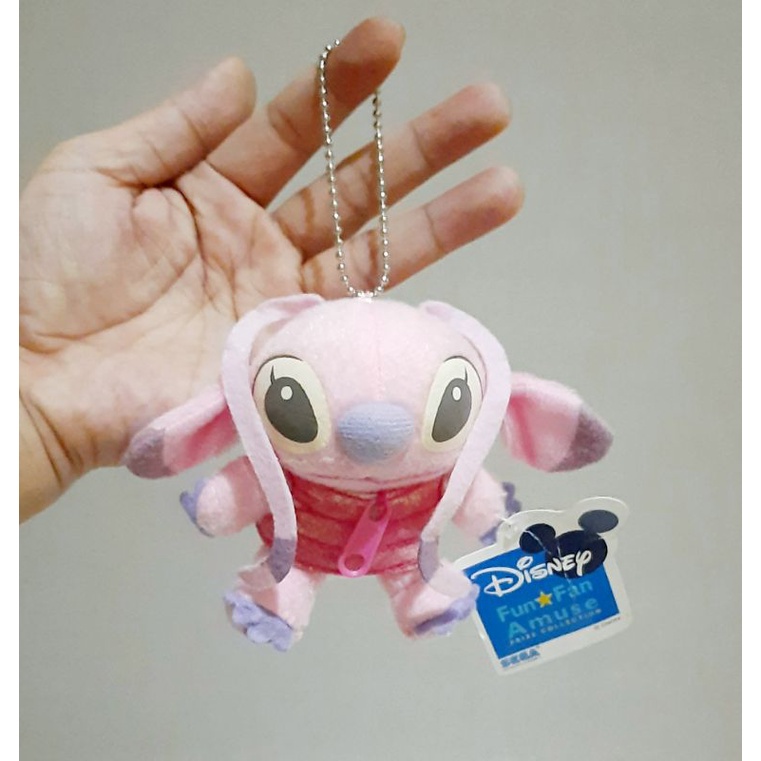 Gantungan Boneka Stitch Angel Pink Original Disney Sega Size 10 cm