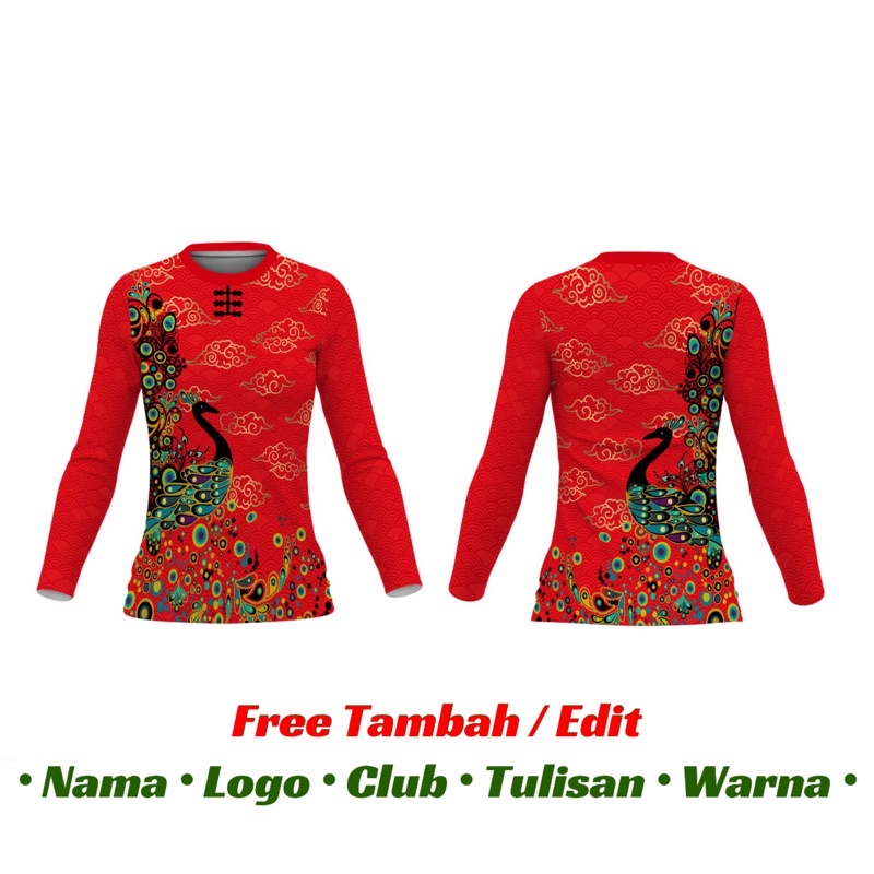 Baju Kaos Jersey Custom Printing Imlek Cheongsam Cewe Couple Jumbo Size | WATER RABBIT KELINCI AIR
