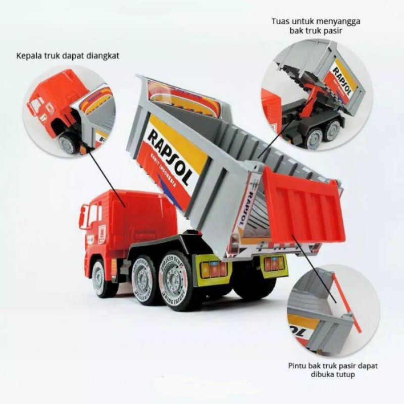 Mainan Mobil Truk Pasir Uk Jumbo  - Mobilan Dump Truck Tambang  Besar Anak Laki Cowok