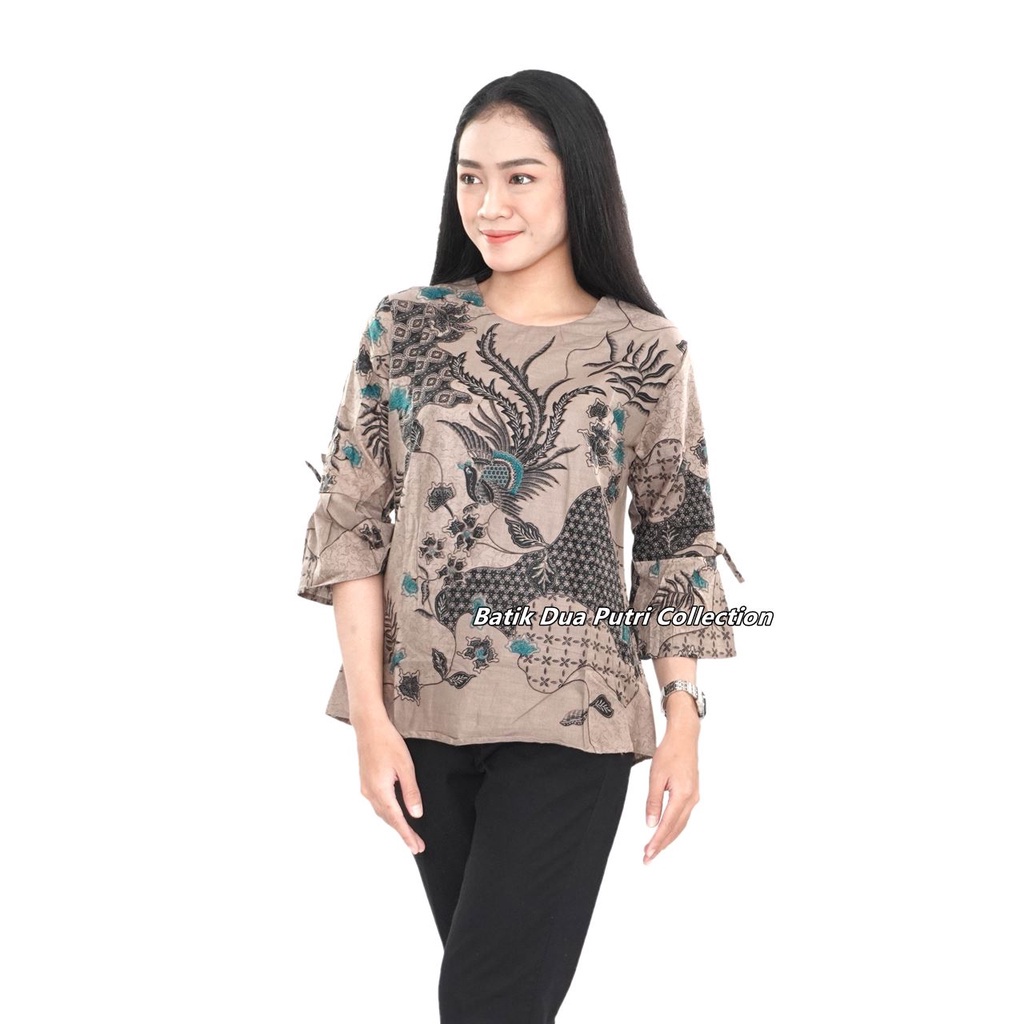 Batik Couple Atasan Batik Wanita Lengan 7/8 Kemeja Batik Pria Lengan Panjang Nusantara