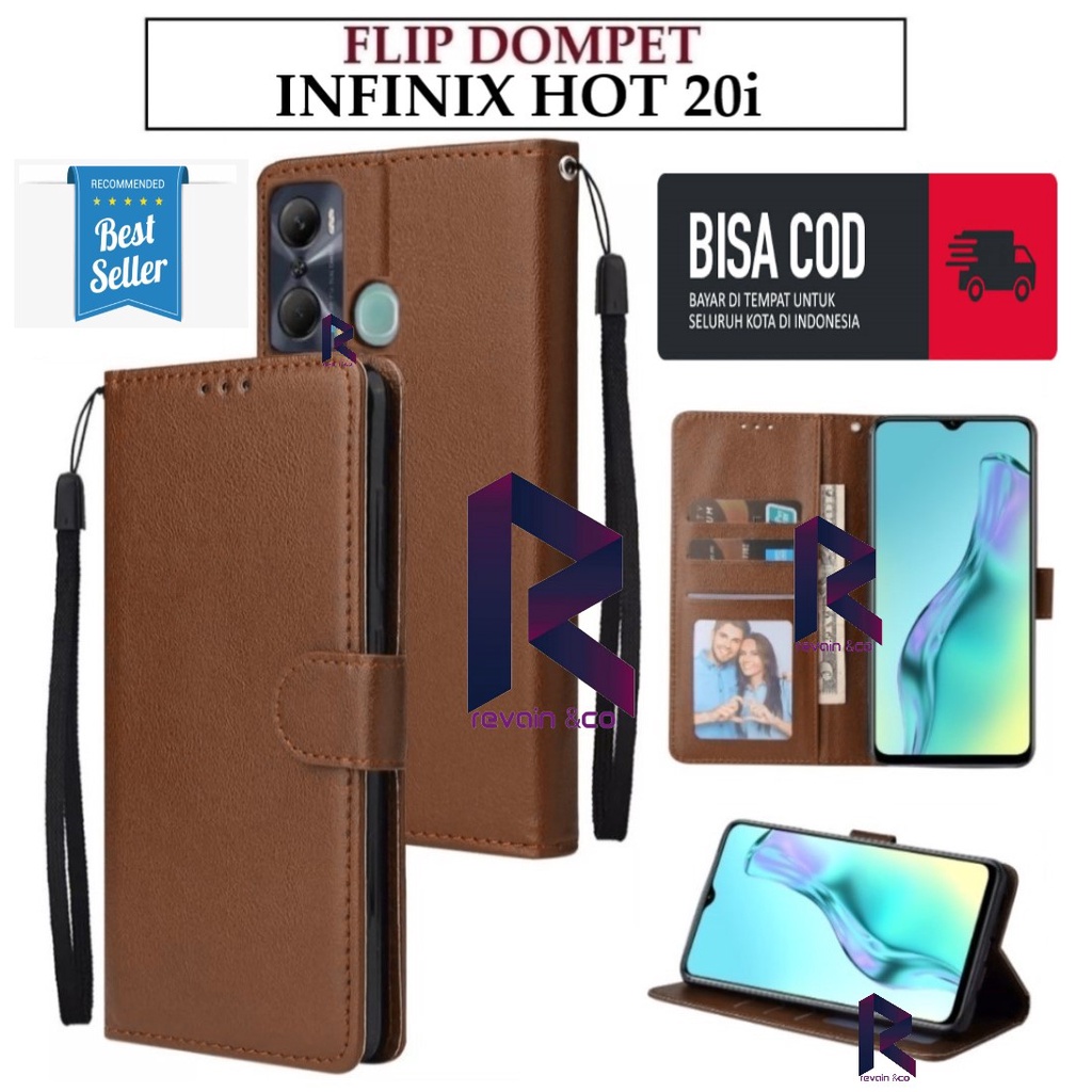 CASE INFINIX HOT 20i FLIP WALLET LEATHER KULIT PREMIUM SARUNG BUKA TUTUP KESING HP FLIP CASE INFINIX HOT 20i