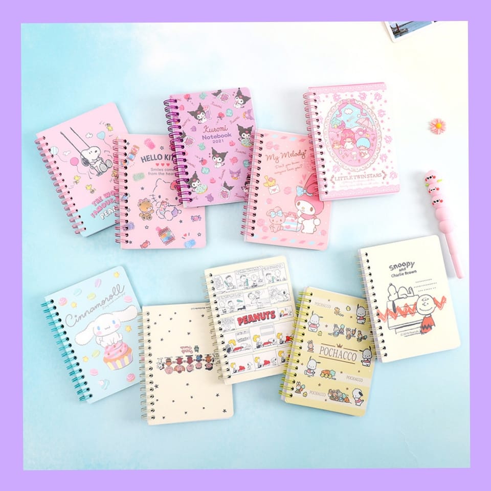 

LUCKY CAT - DIARY RING KECIL SANRIO | MINI NOTEBOOK KUROMI | MINIBOOK HELLOKITTY | MEMO KECIL SNOPPY | MEMO RING | RING MINI BOOK | RINGBOOK | DIARY RING KARTUN LUCU | CINAMOROLL DIARY | BUKU CATATAN KECIL | MY MELODY