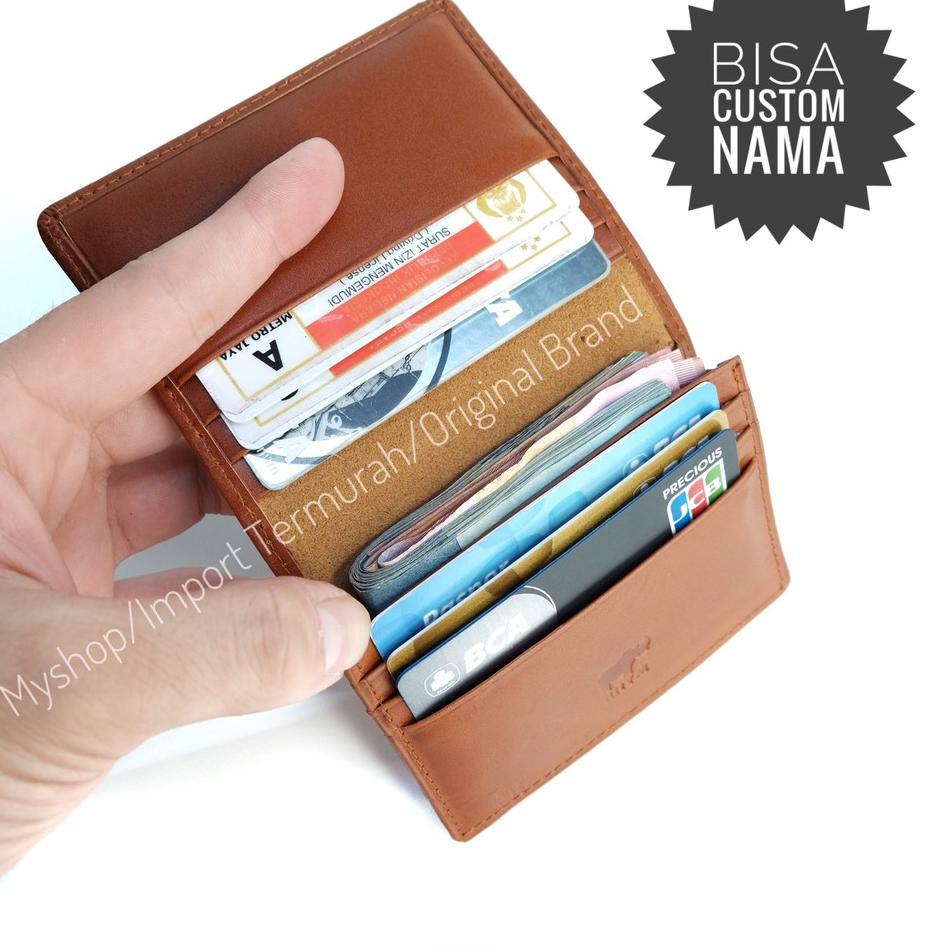 MK.21Ja23l ▪ RHYM Original - Dompet Kulit Asli - Dompet Kartu Pria - R23 Brown