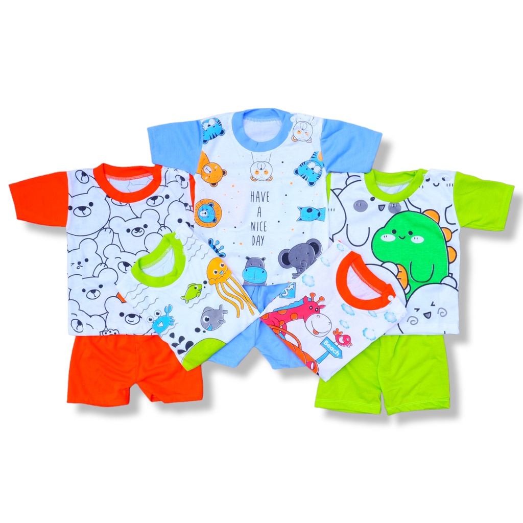 (NDL001)SET ISI 3 STELAN BAJU BAYI SNI 3-18 BULAN SERUNI BABY NDL KOMBI