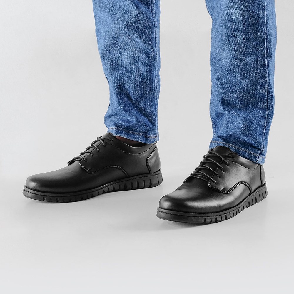 AUSTIN FULL BLACK |ManNeedMe x ARF| Sepatu Pantofel Pria Formal / Kantor ORIGINAL