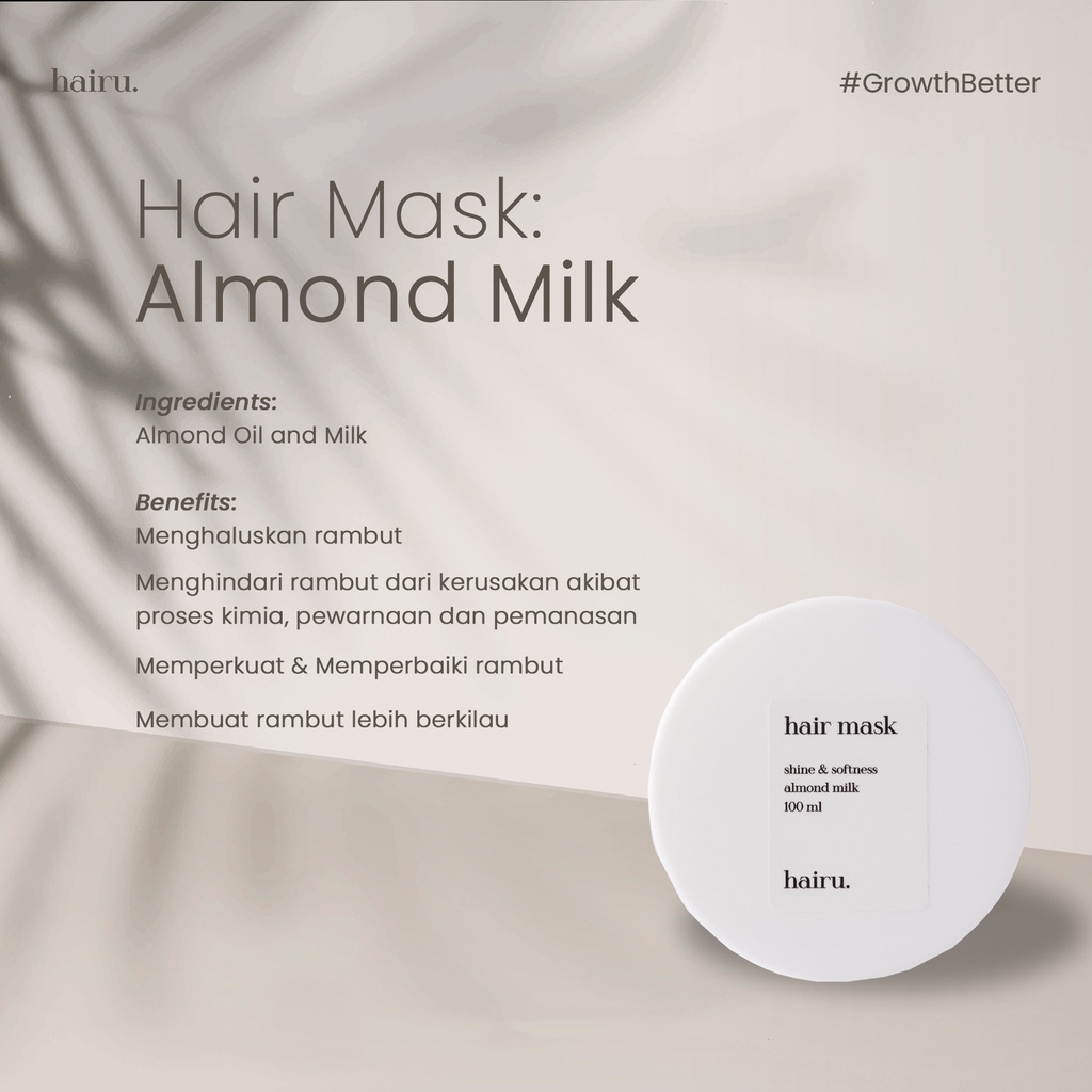 HAIRU HAIR MASK by dr. Aghni Masker Pelembut Penyubur Penumbuh Perawatan Rambut Rusak Semir Smoothing Catok