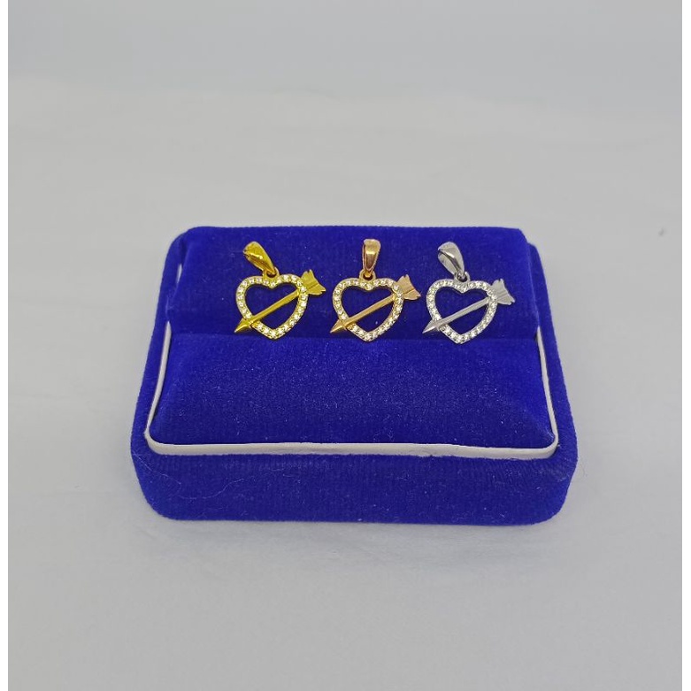 liontin love mata putih variasi model/perak asli silver 925 lapis emas/perhiasan fashion wanita terbaru