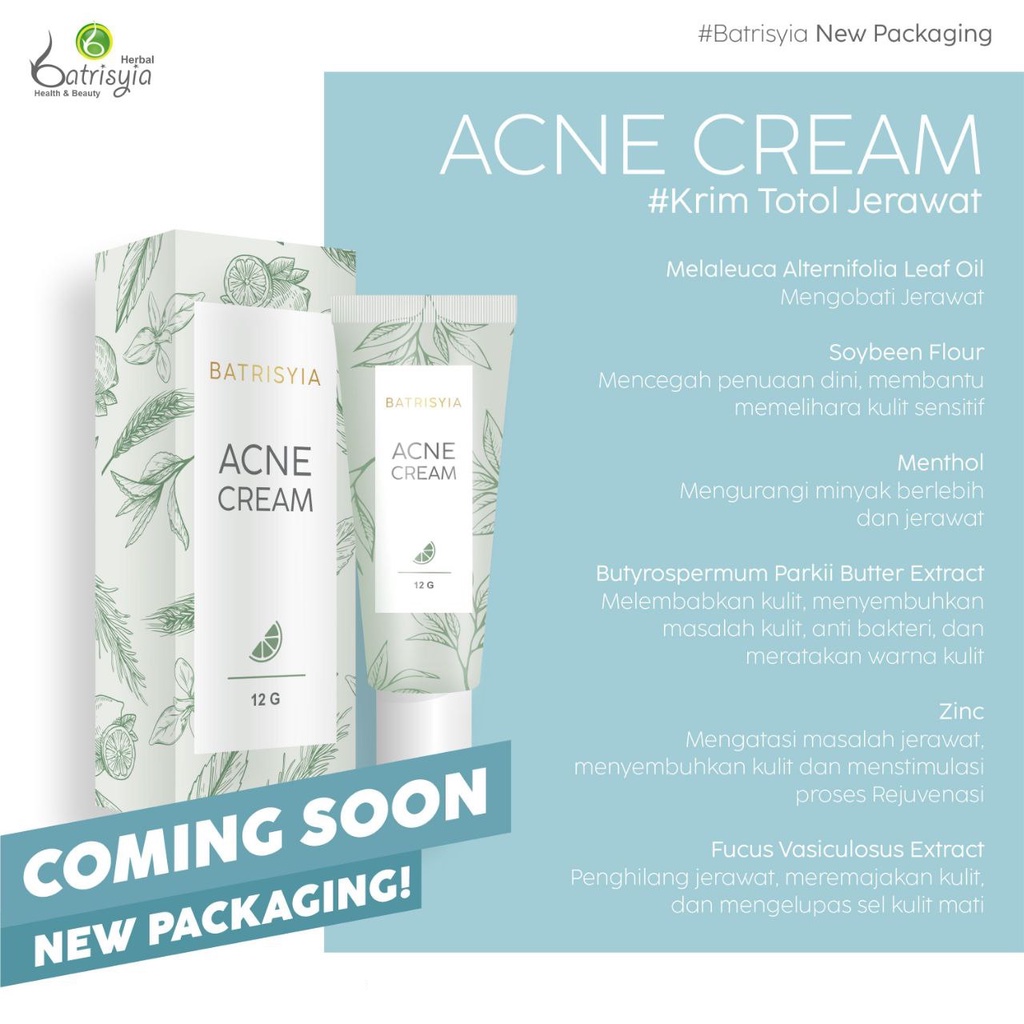 Batrisyia Acne Cream 12 gr (Kemasan Tube)