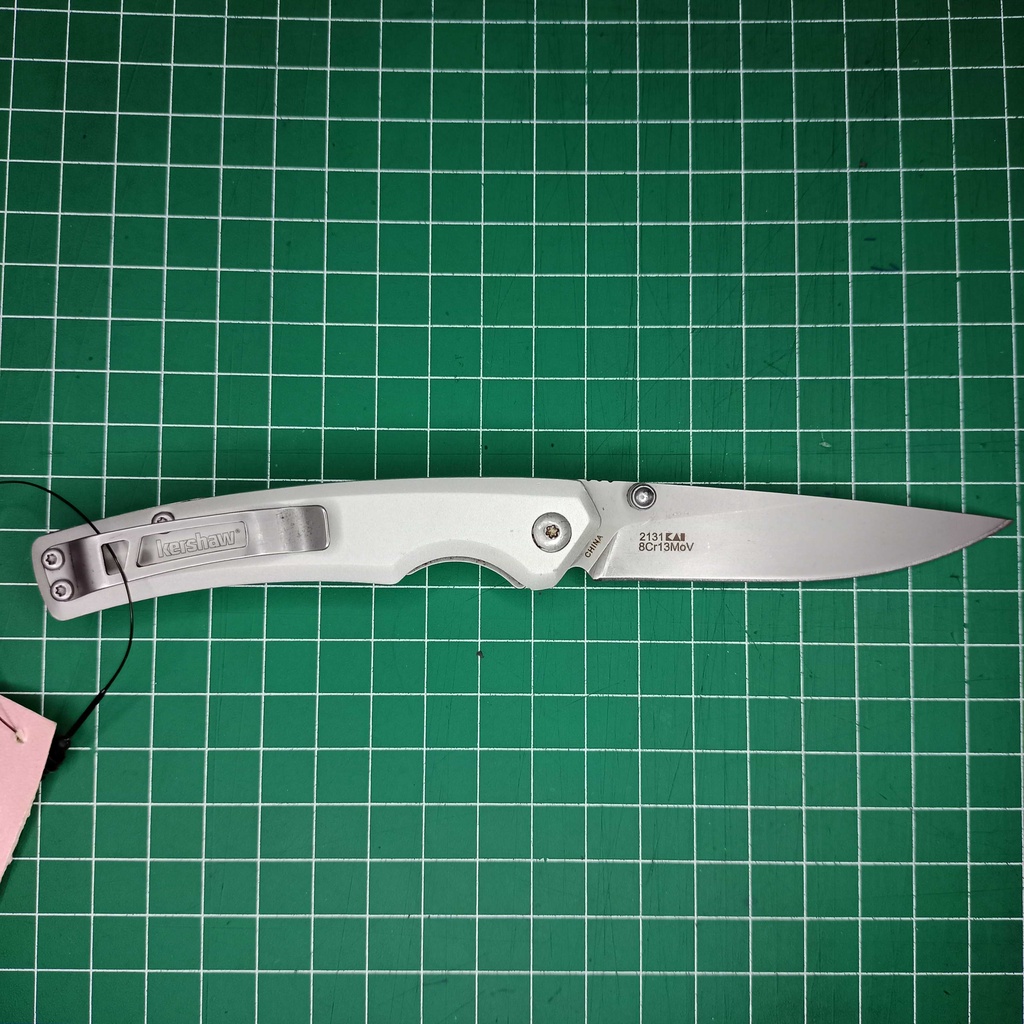 Kershaw Epistle Folding knife  Bead Blasted Blade Clear Anodized Aluminum Handles