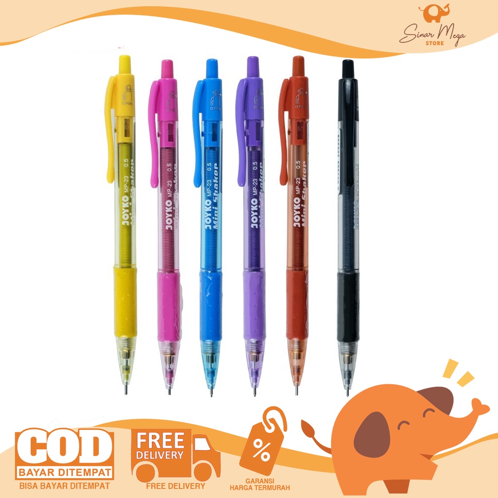 

Joyko Pensil Mekanik MP-23 0.5mm Mechanical Pencil Mini Shaker / Pensil Mekanik Cetek Murah Berkualitas