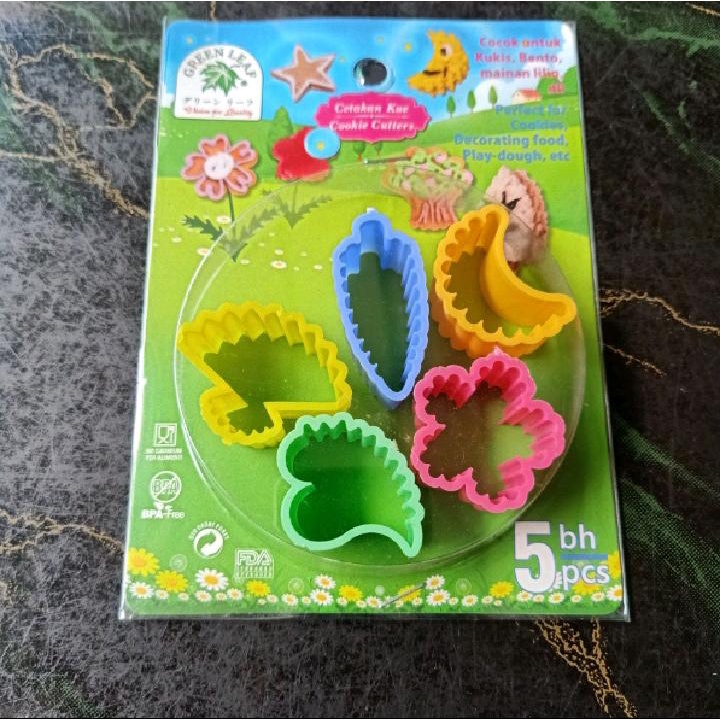 Set Isi 5 Cetakan Kue Kering Dan Cookies Bentuk Hewan Cookies Cutter Greenleaf Bahan Plastik