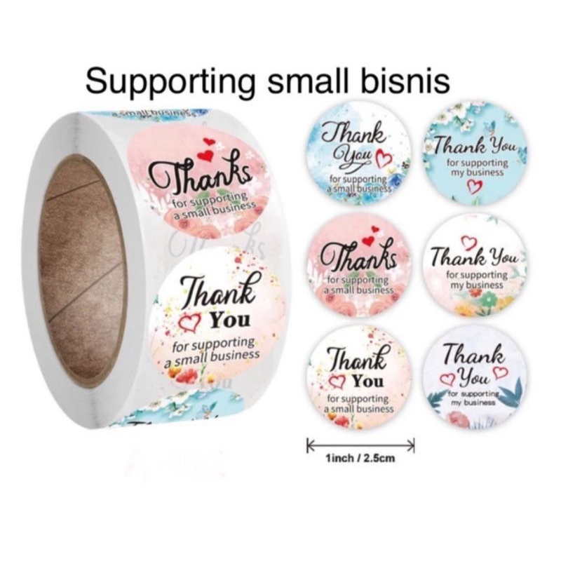 

GROSIRJUJUR 10Pcs Stiker Label Thank You Happy Bitthday Terima Kasih