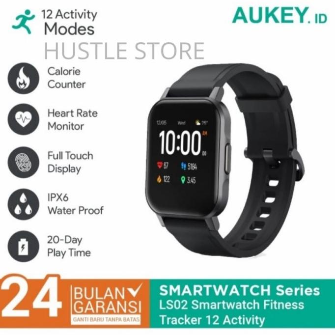 TERBARU Smartwatch Aukey LS02 Fitnes Tracker 12 Activity BLACK - 500911 SMART WATCH PRIA/SMART WATCH WANITA/SMART WATCH ANAK