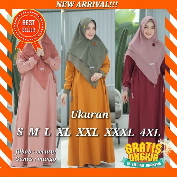Gamis Wanita Best Seller Terbaru 2023 Sharena Midi Dress Gamis Pesta Matt Crinkle Airflow Fashion Mu