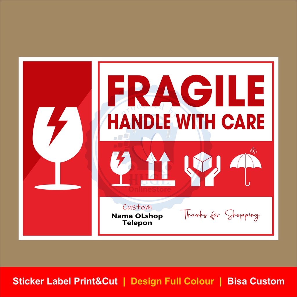 

Sticker Label / Print & Cut FRAGILE A5 dan A6 (1 SET ISI 100 PCS)