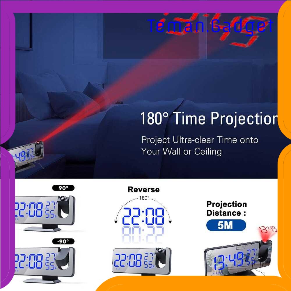 TG-PJM Ruyun Jam Alarm Digital Proyektor Temperature Humidity FM Radio - EN8827