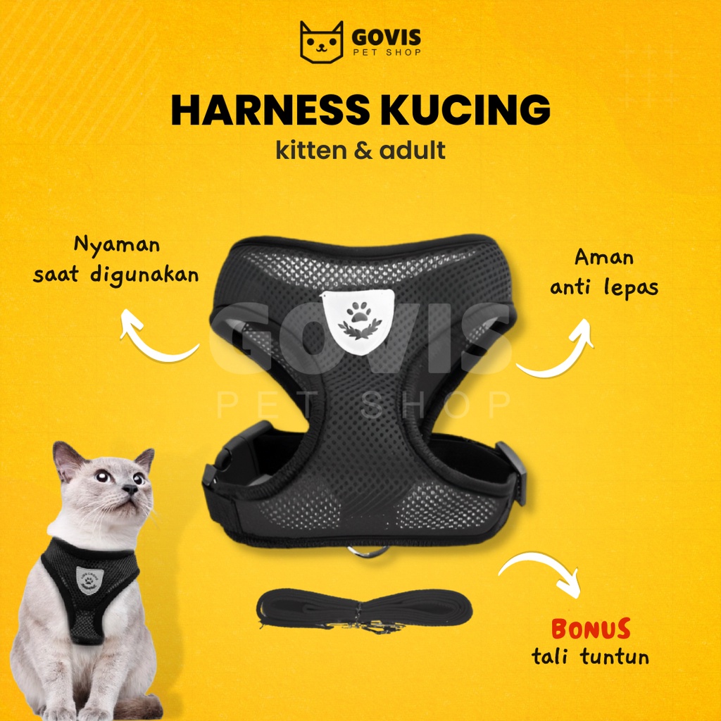 Harness Kucing Tali Tuntun Aksesoris Hewan Peliharaan