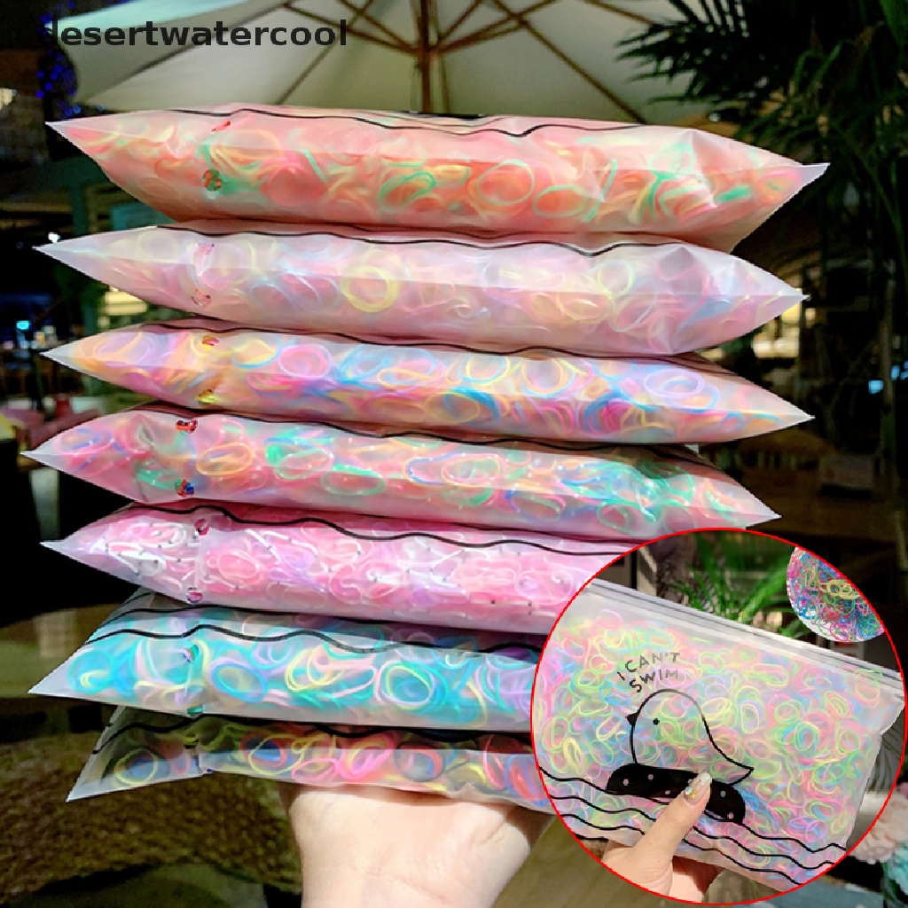 Deid 1000Pcs Karet Rambut Anak Perempuan Wanita Colorful Elastic Band Hair Rope Headband Martijn