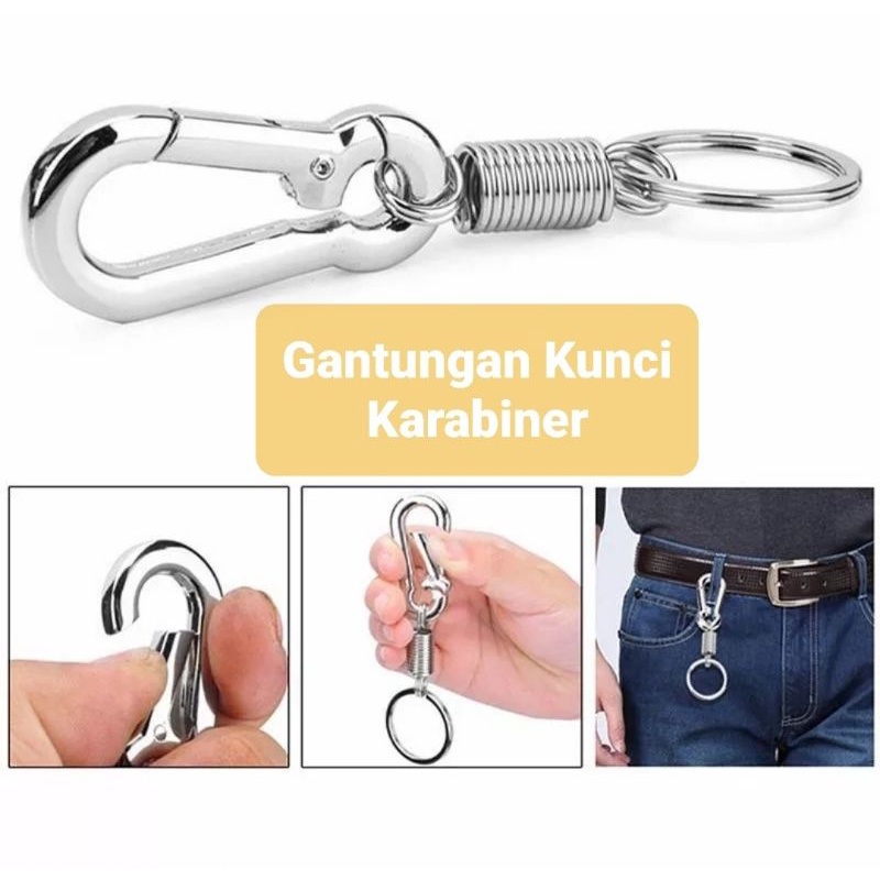 Gantungan Kunci Karabiner Quickdraw Stainless Steell -  Gantungan Kunci Mobil Motor Premium