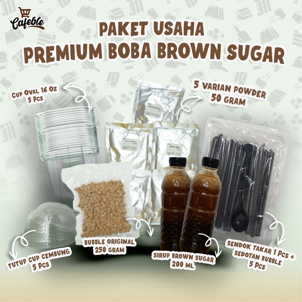 

Paket Usaha Minuman Kekinian Premium Boba Brown Sugar Milk