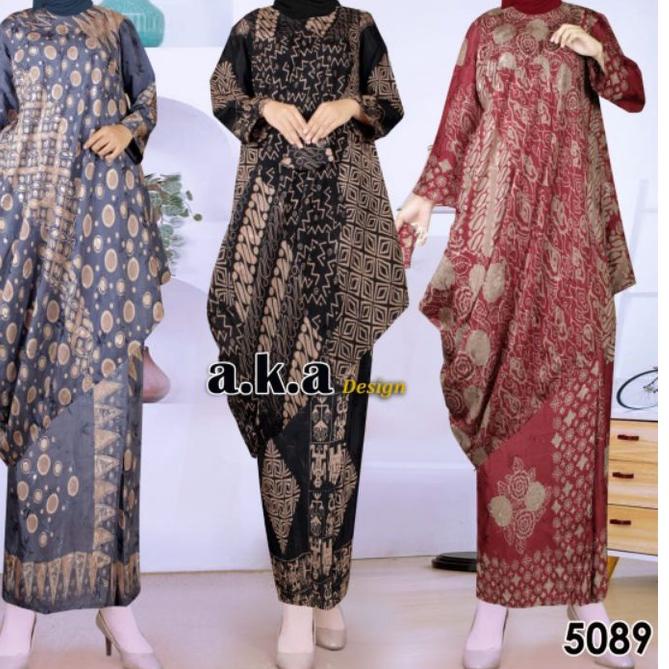 Terkini [ MARAPI BUSANA ] Kode 5089/Setelan Batik/Batik Aka Design/Viscose Premium/ Semi Sutra/pakai