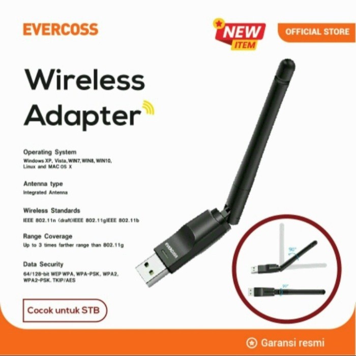 EVERCOSS WF-1 WF1 USB Wifi Dongle Wireless Adapter Resmi