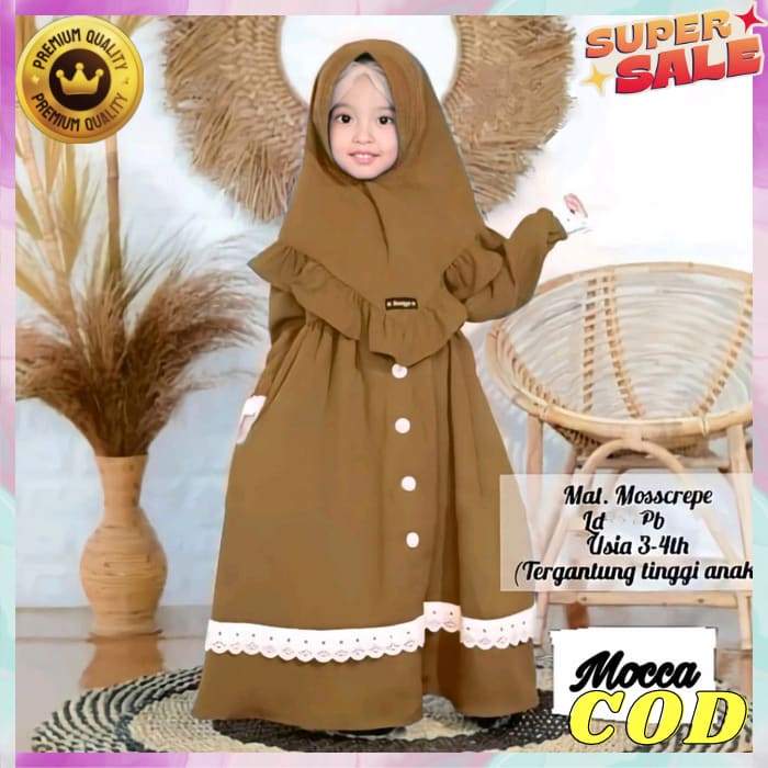 Gamis Anak Cewek Syari Balita Perempuan Games Ank Baju Lebaran Bahan Adem Pakaian Ngaji Terbaru 2022