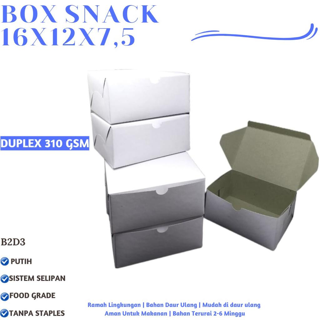 Box Snack Snack Box 16x12 Bahan 310 Gsm (B2D3-Non Laminasi)