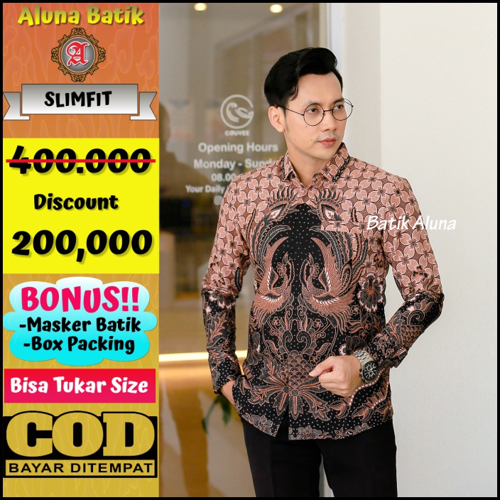 Batik Pria Slimfit Lengan Panjang Premium SBA08