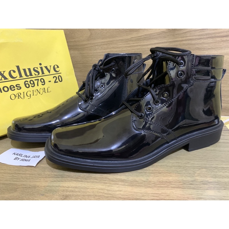 SEPATU PDH PDL POLISI POLRI TNI SECURITY RESMI jatah formal Tali On ORIGINAL