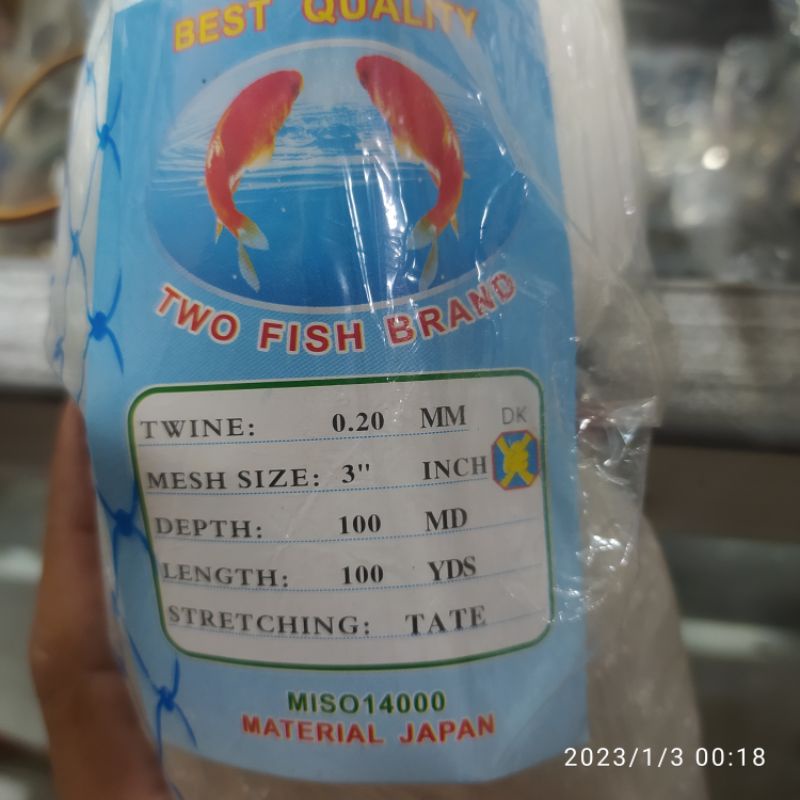 JARING IKAN 3 INCH 0.20 MERK TWO FISH BRAND