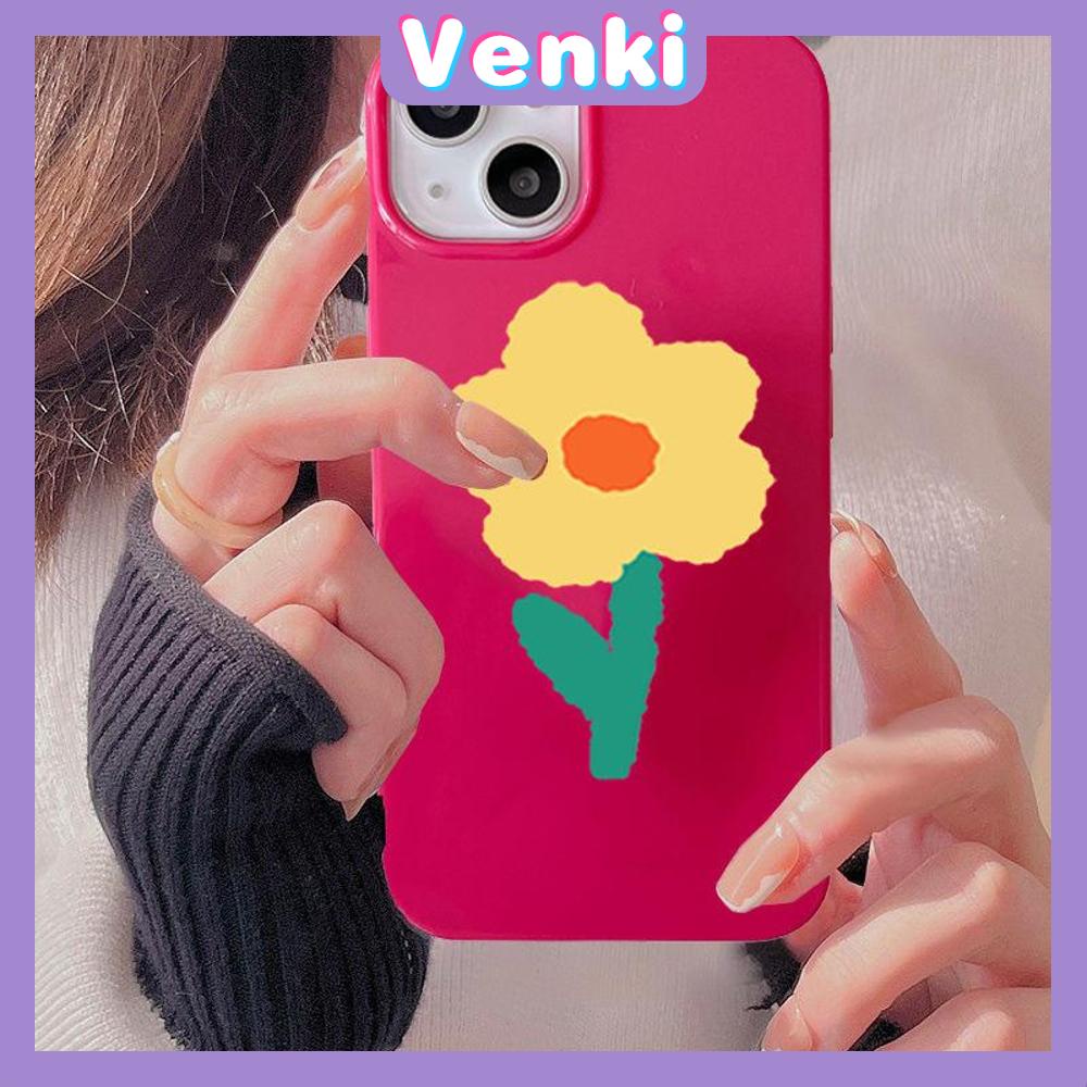 iPhone Case Soft TPU Pink Glossy Candy Case Cute Cartoon Big Flower Camera Protection Shockproof For iPhone 14 13 12 11 Pro Max 7 8 Plus X XR