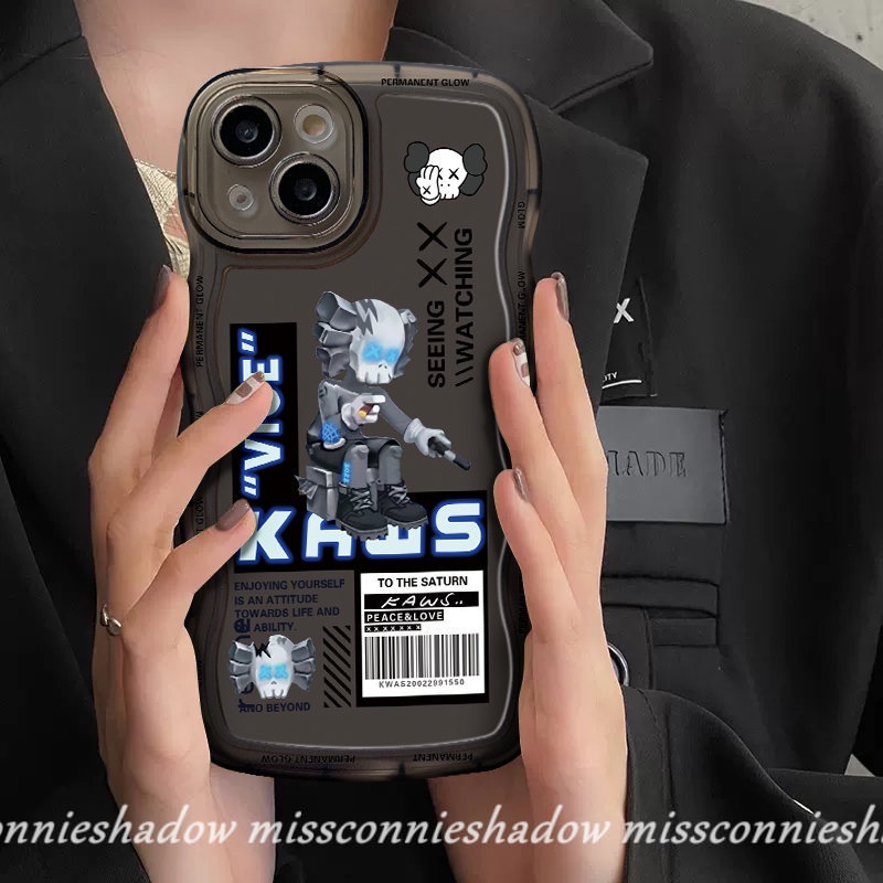 Vivo Y21s Y16 Y02 Y20 Y15 Y02s Y15s Y21 Y12 Y12s Y12i Y11 Y33s Y22 Y17 Y22s Y35 Y75 V20 V21 V25E V25 Y15A Y91 Y30 Y50 Y91C Kartun Fashion Violent Bear Kaws Lembut Bergelombang Wdge Case