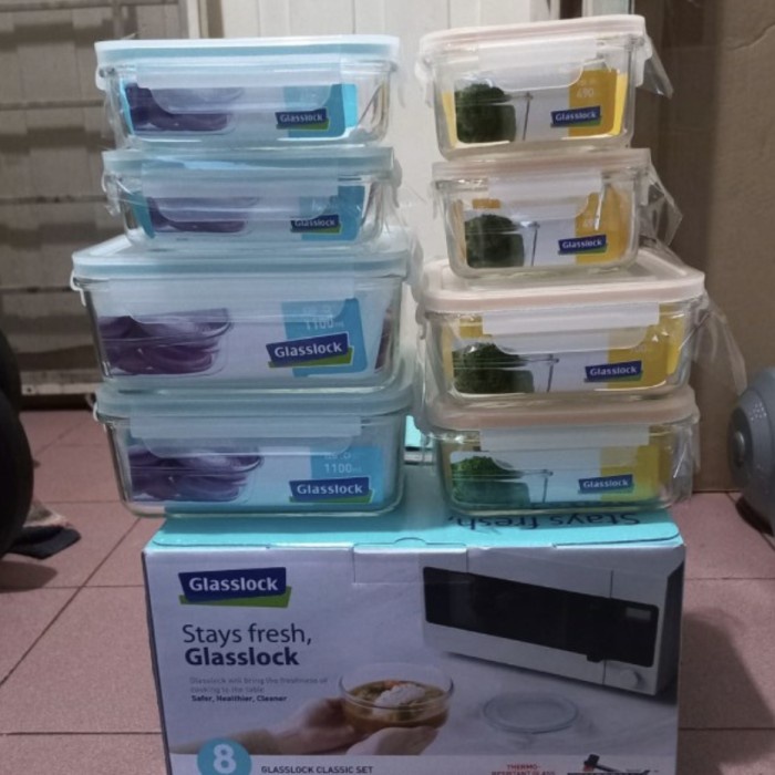 [Lunch Box Set] Lock&Lock Lock N Lock Glasslock Oven Glass Wadah Kaca Spesial Gift Set [Readyy]